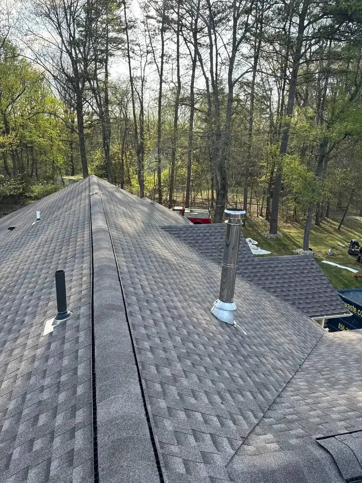 Finished ridge and roof penetrations in Cherry Hill Township