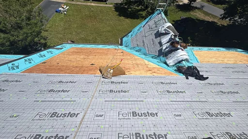 Roof replacement in progress in Jackson Township, New Jersey