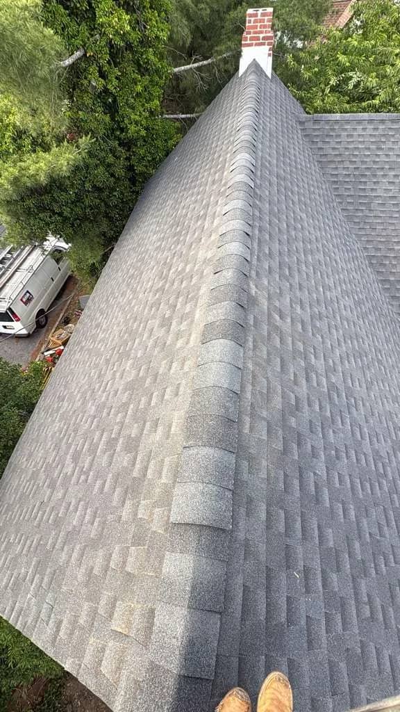 Completed roof ridge in Millville, New Jersey