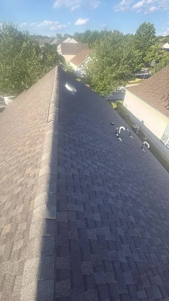 Completed roof ridge in Newark, Delaware